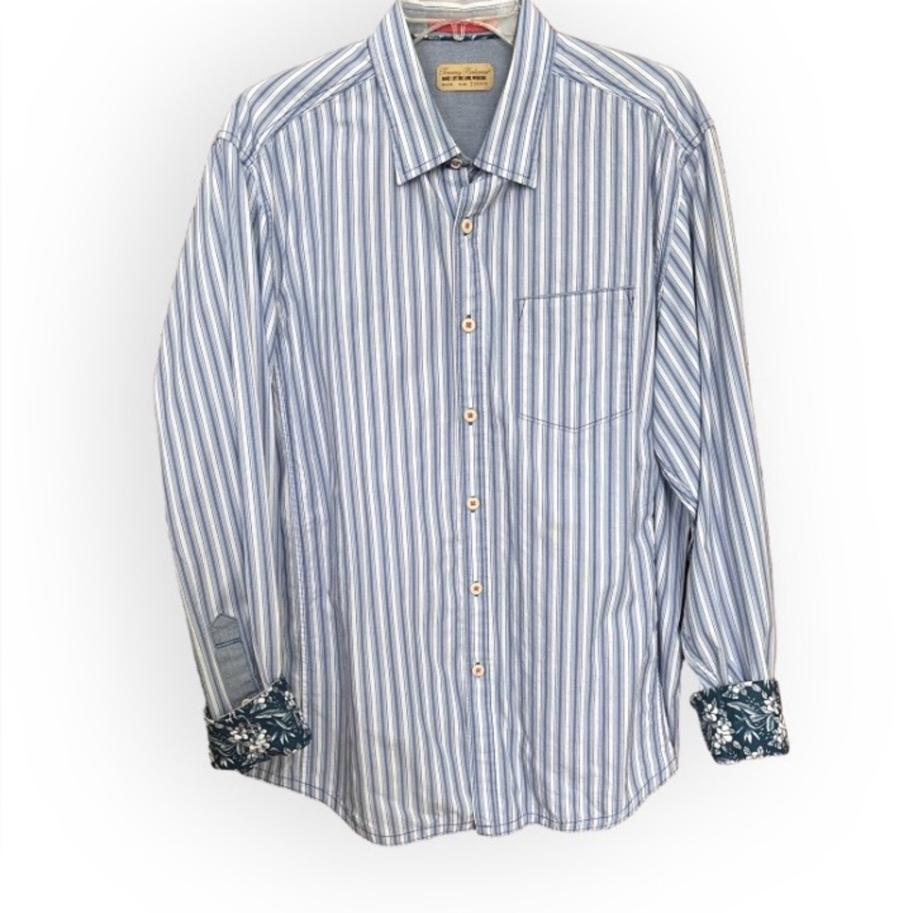 Tommy Bahama Jeans Long Sleeve Casual Button Up Shirt Size L Relaxed Weekend